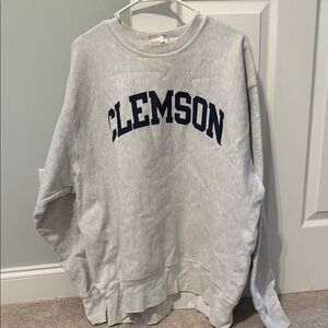 Champion Gray and Navy Clemson Crewneck. Worn maybe 3 times. Inside is fleece